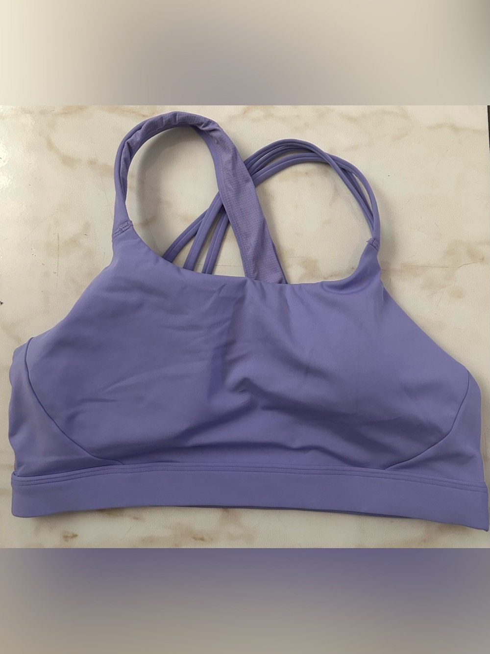 Athleta Lilac Strappy High-Neck Sports Bra